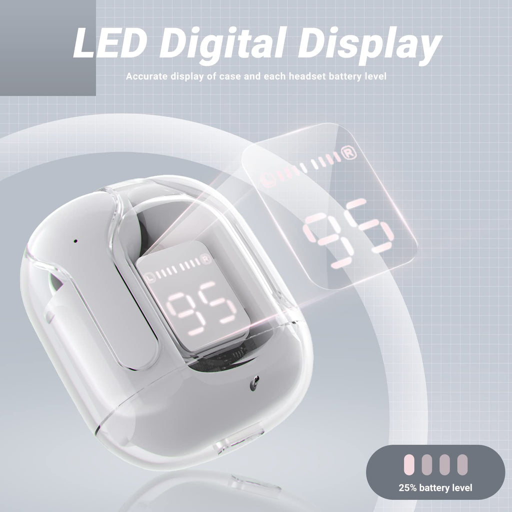 AIR 31 Transparent Earbuds (Bluetooth 5.3 + LED Display)