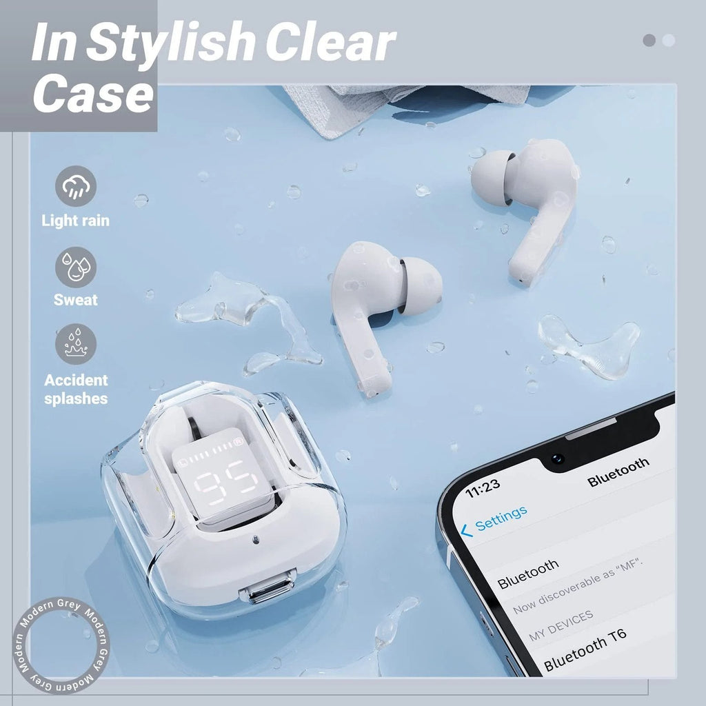 AIR 31 Transparent Earbuds (Bluetooth 5.3 + LED Display)